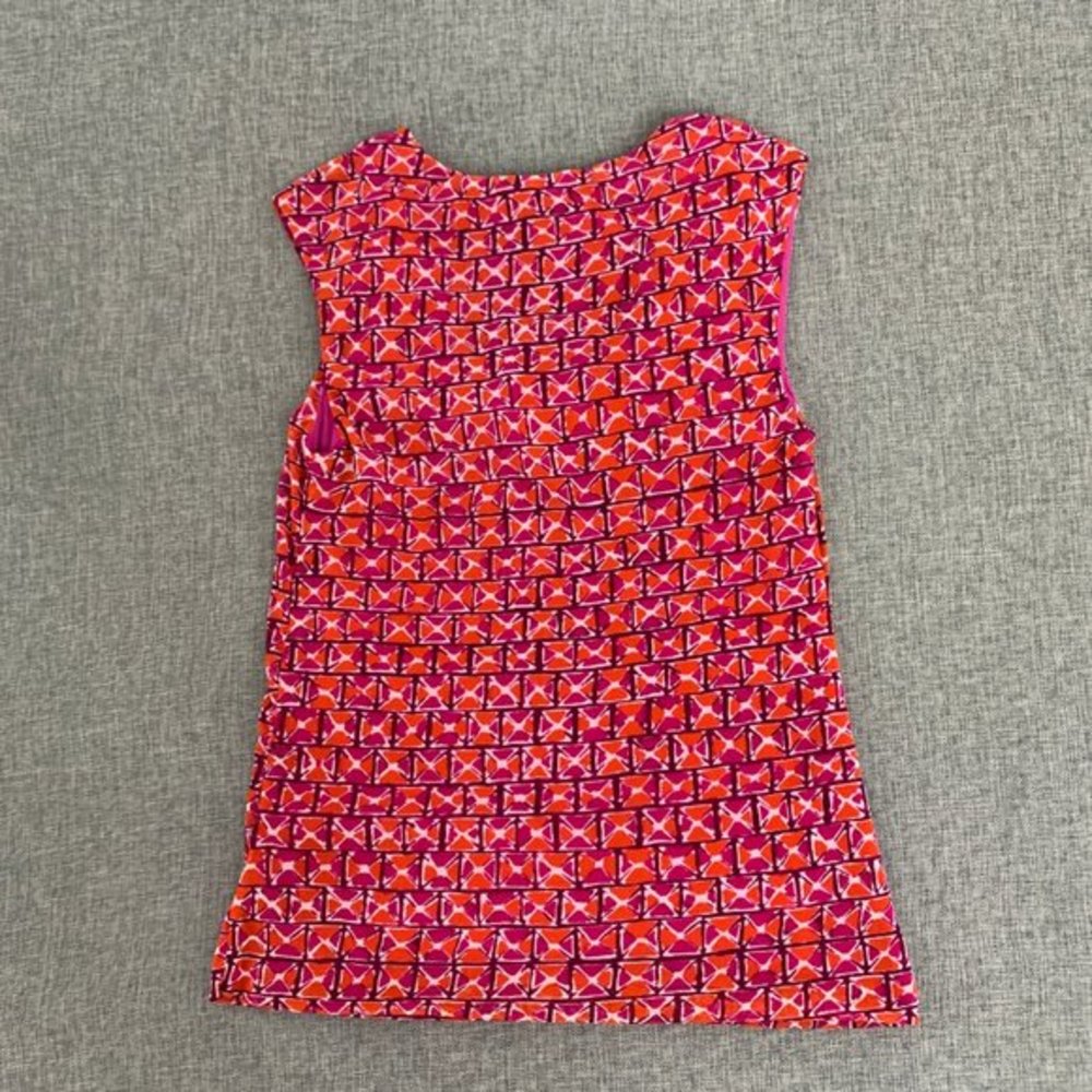 George Women's Sleeveless Blouse Magenta Orange 100% Nylon Small Round Neck - Picture 8 of 12